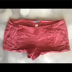 Express Linen Blend Coral Shorts Sz 12